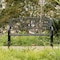 Gardenised Outdoor Garden Patio Steel Park Bench Lawn Decor with Cast Iron Unique Design Back, Black Seating Bench for Yard, Patio, Garden, Balcony, and Deck QI004257 - alternate 2